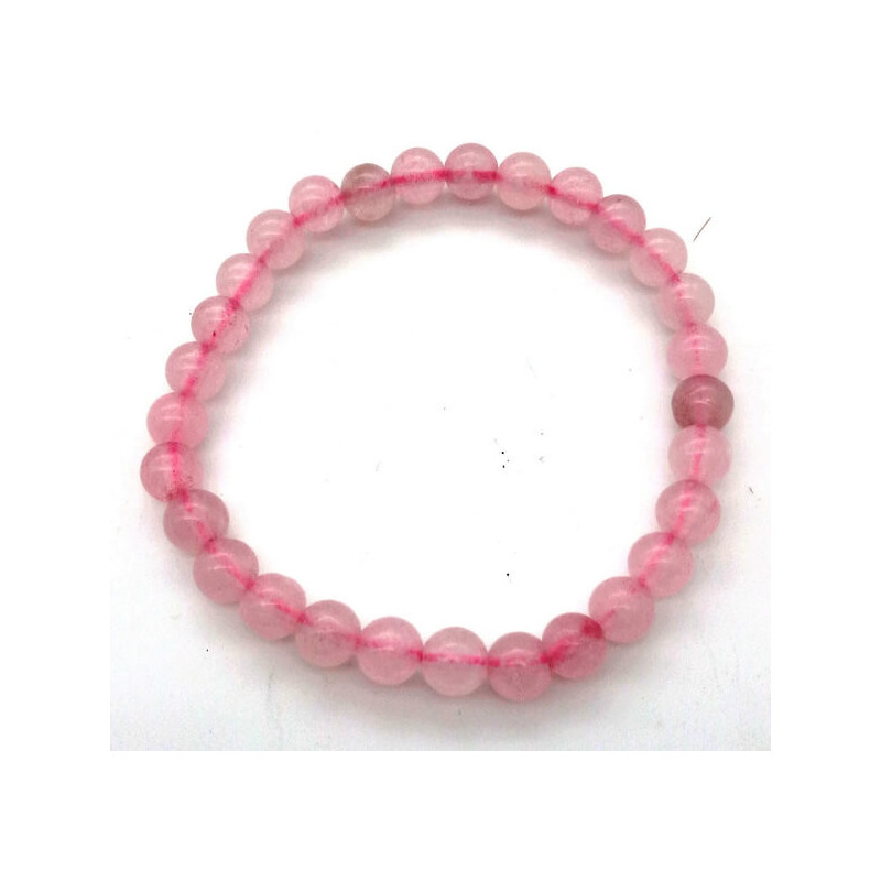 Bracelet Quartz Rose Perles 6mm
