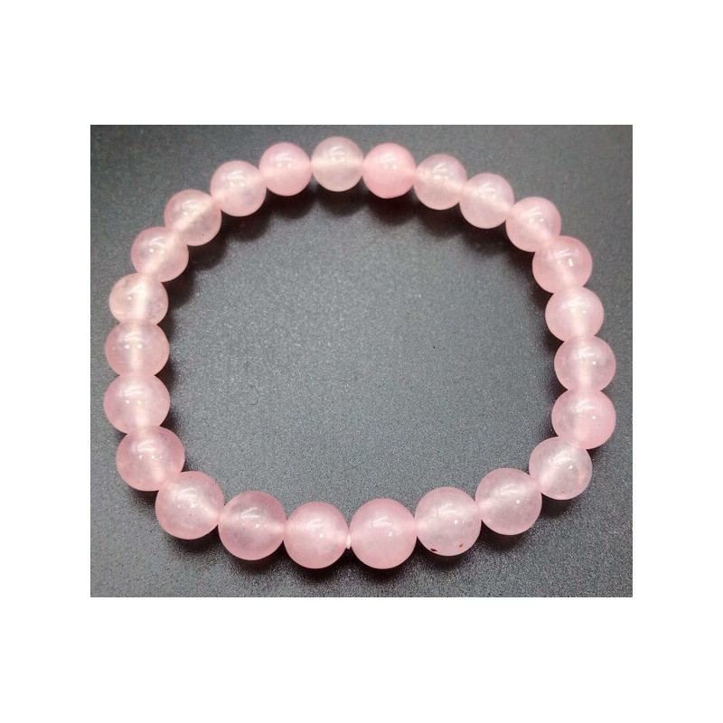 Bracelet Quartz Rose Perles 8mm