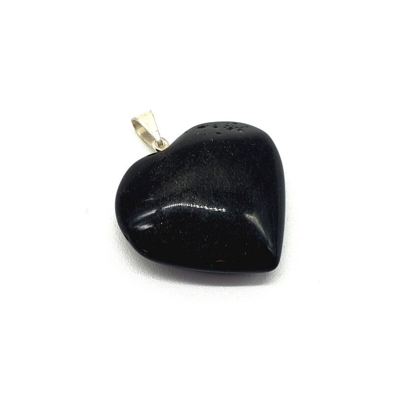 Pendentif Coeur Obsidienne Noire 3cm