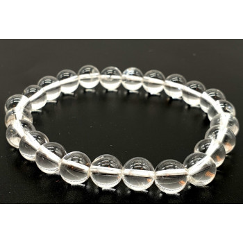 Bracelet Cristal de Roche perles 8mm