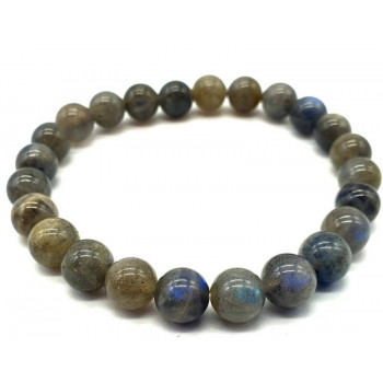 Bracelet ''Blue Light'' Labradorite perles 8mm