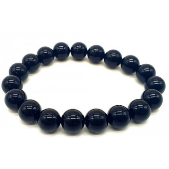 Bracelet Obsidienne Noire perles 10mm