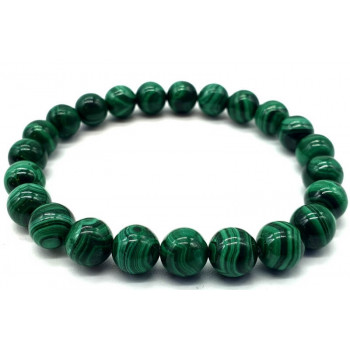 Bracelet 'Light Green' Malachite perles 8mm