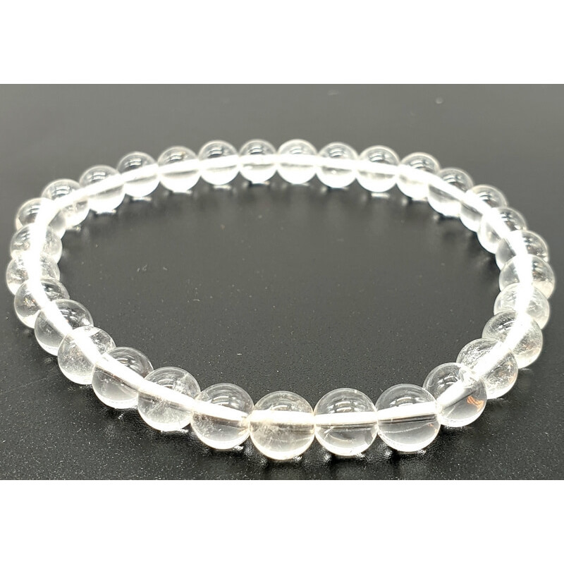 Bracelet Cristal de Roche perles 6mm