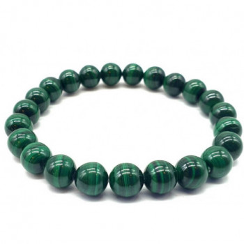 Bracelet 'Dark Green' Malachite perles 8mm