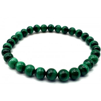 Bracelet 'Light Green' Malachite perles 6mm