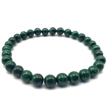 Bracelet 'Dark Green' Malachite perles 6mm