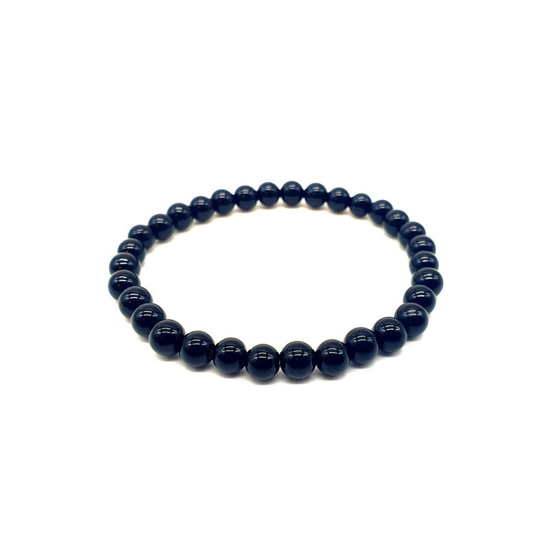 Bracelet Obsidienne Noire perles 6mm