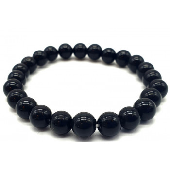 Bracelet Obsidienne Noire perles 8mm